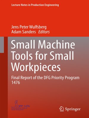 cover image of Small Machine Tools for Small Workpieces